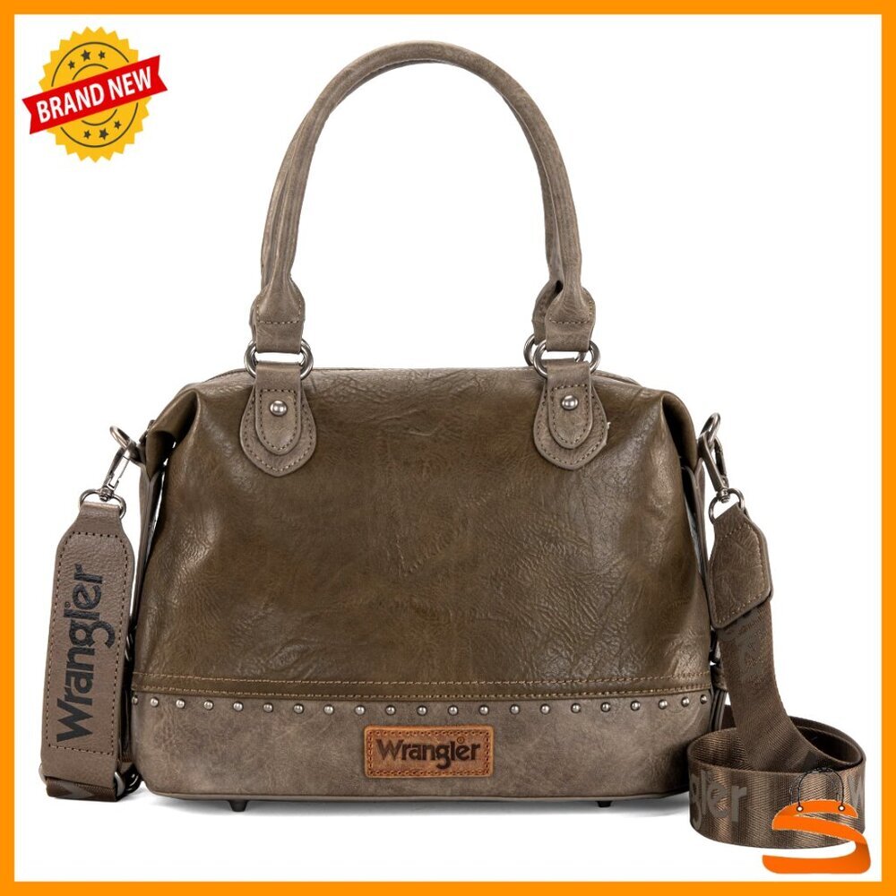 Faux Leather Top Handle Shoulder Bag Satchel Purse Barrel Doctor Bag